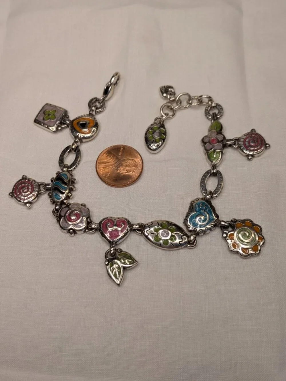 Brighton “Pop Garden” Enamel Charm Bracelet – Retired 8.5